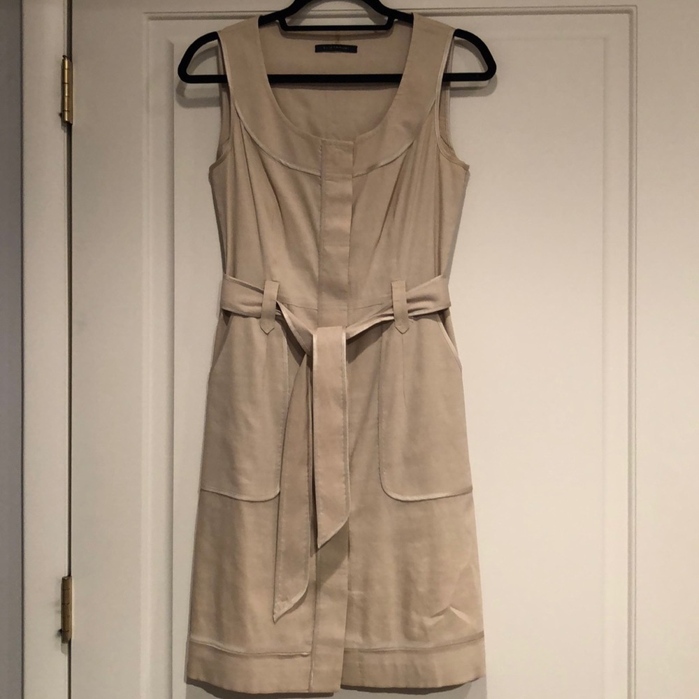 Elie Tahari Sleeveless Linen Midi Dress
